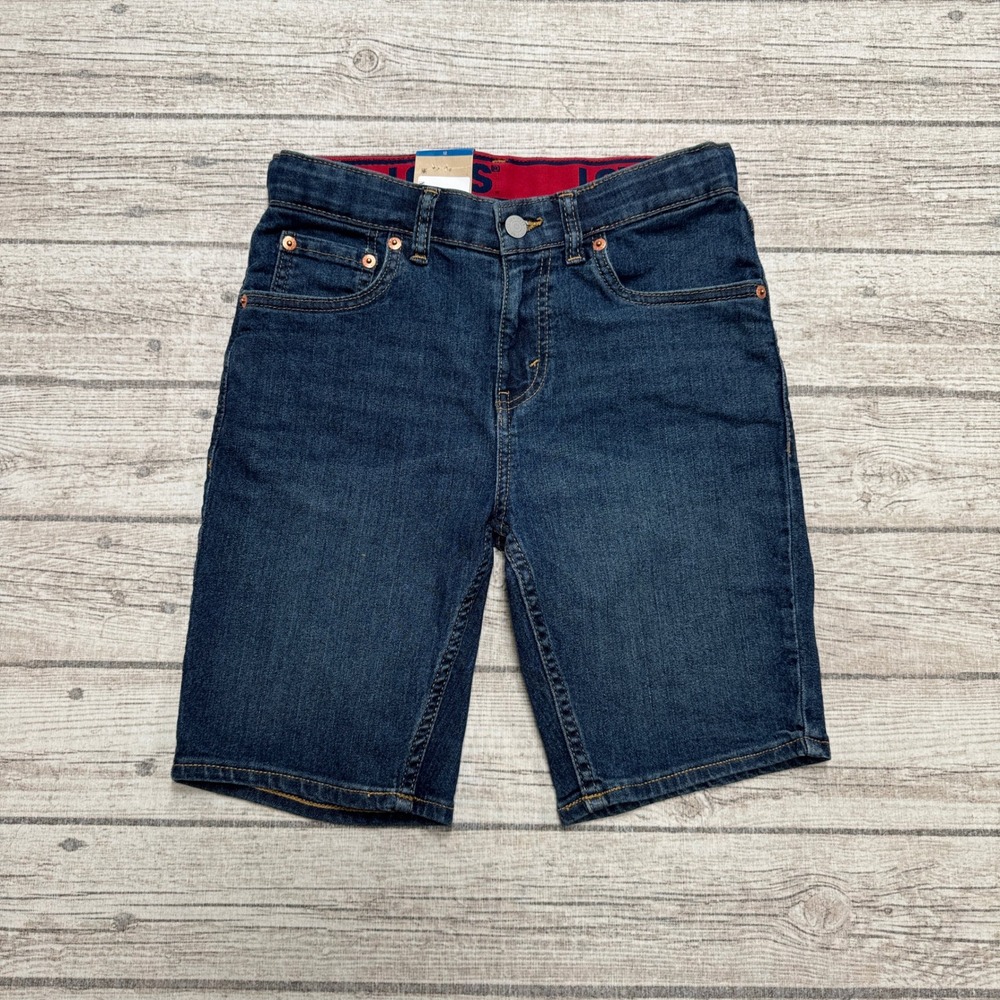 NEW Levi's 511 Shorts Youth's 12 Blue Dark Wash Flex Stretch Slim Fit Deadstock